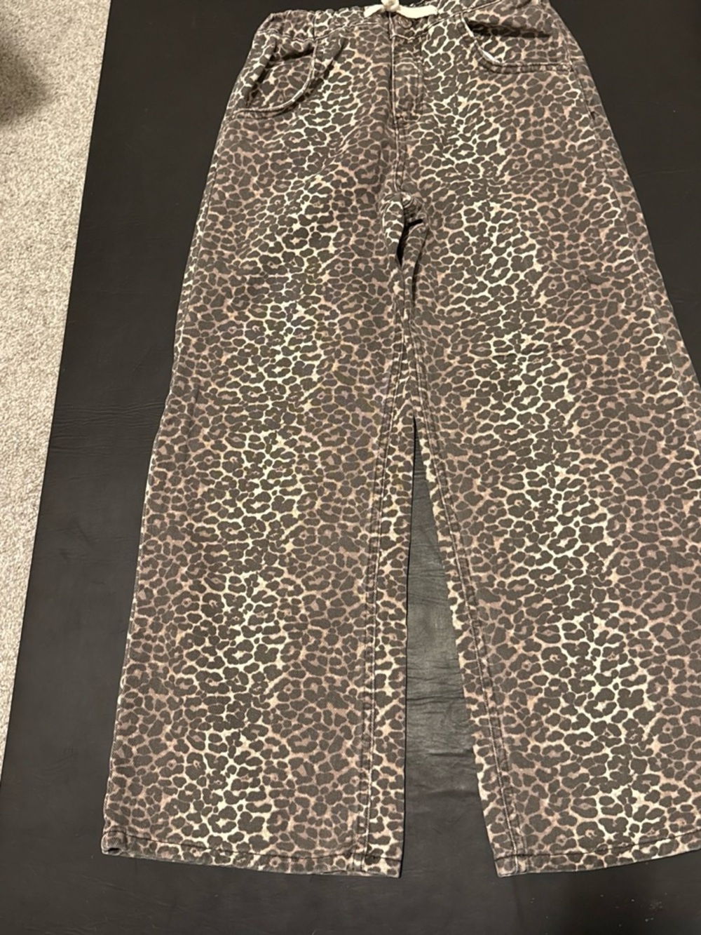 Zara Brown Leopard Print Jeans